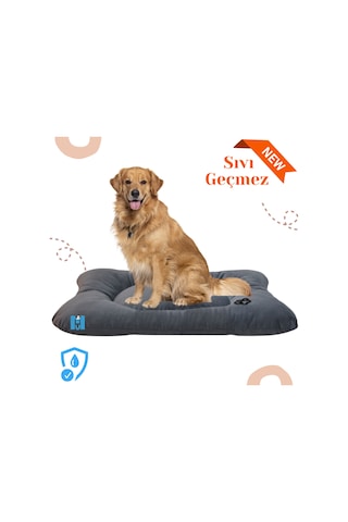 Mavi Vitrin Sıvı Geçirmez Silinebilir Soft İç Dış Mekan Büyük Irk Köpek Yatağı 100 x 65 CM