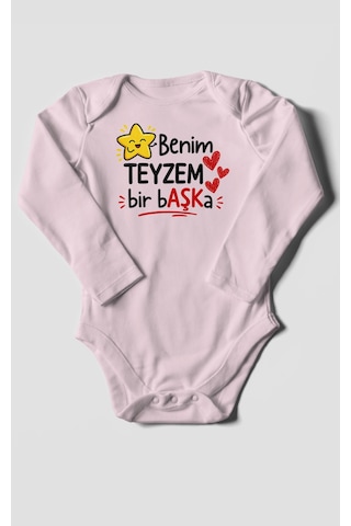 Morivokids Benim Teyzem Bir Başka Uzun Kollu Çıtçıtlı Bebek Body Bebe Pembe