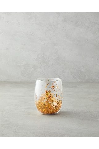 English Home Shimmer Borosilikat Double Wall Bardak 400 Ml Gold Gold