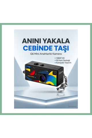 Bşkvirgo G6 Thumb Camera Mini Anahtarlık Kamera 1080p Hd Video Kayıtlı Retro Tasarım Taşınabilir Mini Dijital Kamera Bsk2026