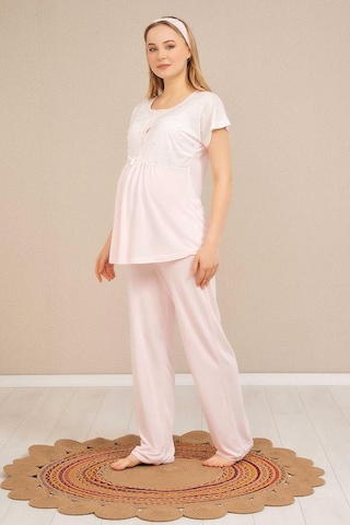 Baha 4519 Yarım Kol Lohusa Pijama Takım 001