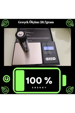 2adet 18650 Pil 3600 Mah 3,7v 13,32 Wh Şarjlı Lion Pil Kaliteli Tasarım Kalem Pil Değildir