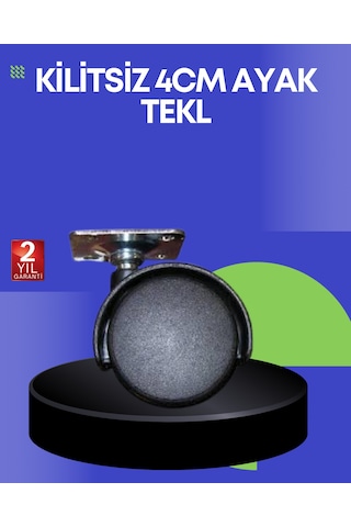 Sehpa Ve Ekipmanlar İçin 4 Cm Kilitsiz Ayak Tekli