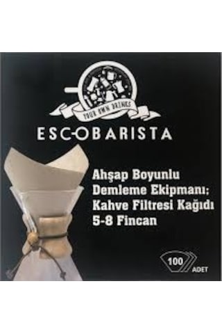 Escobarista Ahşap Boyunlu Cam Demleme Ekipmanı 6 Cups & Filtre