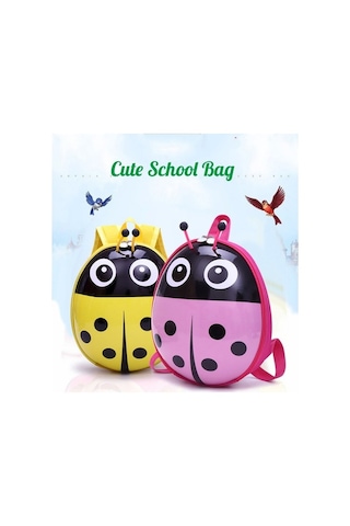 Three Beans Sevimli Karikatür Yedi Yıldızlı Uğur Böcek Çocuk Sırt Çantası Okul Çantası Yumurta Çantası Ilkokul Anaokulu Sert Kabuk Çanta Zkx35m Sarı