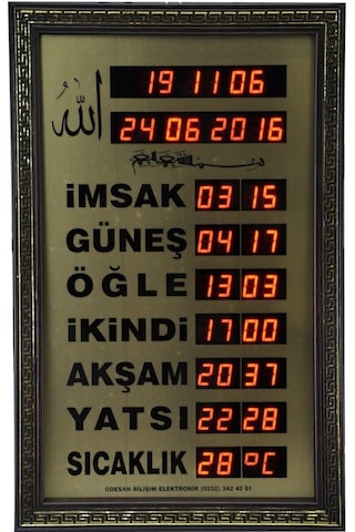 Odesan Vakitmatik Ezan Okuyan Cami Saati Isı Ölçer Mescit Boy