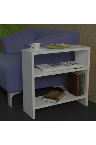 Dekorister Silvanus Koltuk Yan Sehpası Beyaz