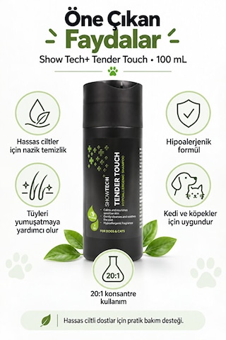 Showtech Tender Touch 20:1 Konsantre Köpek Ve Kedi Şampuanı 100 Ml