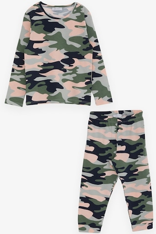 Macawı Kız Çocuk Pijama Takımı Kamuflaj Desenli 3-7 Yaş, Karışık Renk-karışık Renk Çok Renkli