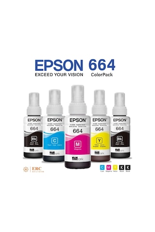 Epson 664 EcoTank L565 Mürekkep Kartuş Takımı +1 Siyah Mürekke