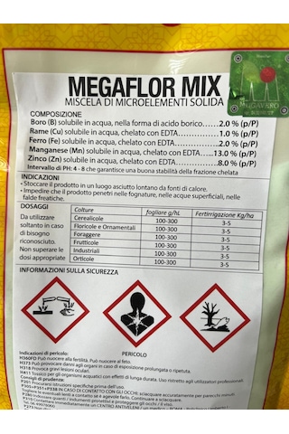 Mugavero Megaflor Mix Combi 1kg Bor, Bakır, Demir, Mangan, Çinko