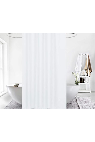 Zethome Jackline Banyo Duş Perdesi 0010 Beyaz Tek Kanat 240x200 Beyaz