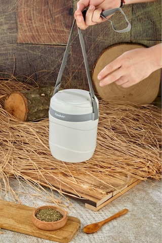 Cooker 3146 Gri Lüx 1,2 Litre Çelik Hazneli 3'lü Yemek Termosu