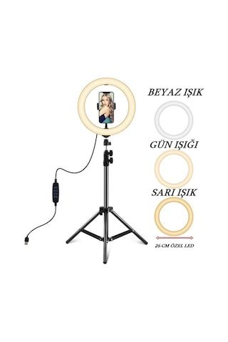 Makyaj, Vlog Ve İnfluencer Çekimleri İçin Led Ring Işık Tripodlu