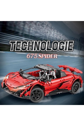 Reobrix Technic 11004-d 1/10 Mclaren 675lt Spider Araba Kumanda&motorlu Yaratıcı Yapı Blok Seti Building Blocks - 1886 Parça