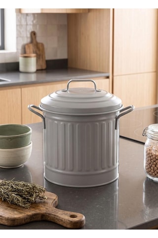 The Mia Çöp Kovası Tezgah Üstü 4 Lt Açık Gri Krn0035