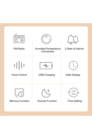 Büyük Led Ekranlı Dijital Çalar Saat 0-100% Dimmer Beyaz