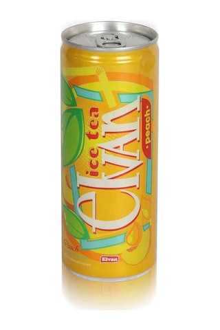 Elvan Ice Tea Teneke Kutu Şeftali Aromalı Soğuk Çay 6'lı Paket 250 Ml