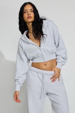 Karmelanj Crop Kapşonlu Fermuarlı Kadın Sweatshirt Mg2608 Karmelanj