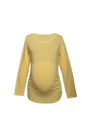 Luvmabelly 2301-2309 Pamuklu Uzun Kollu Hamile T-shirt-sarı