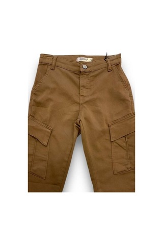 Jack Lions Erkek Çocuk Bel Lastikli Cepli Kargo Pantolon-14603 Kahverengi