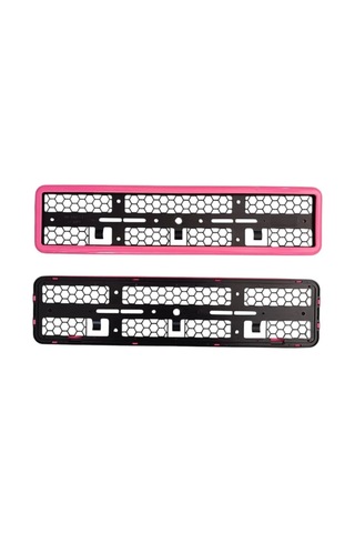 Trobus Plaka Altlığı Çerçeveli Plakalık 2'li Set Pembe