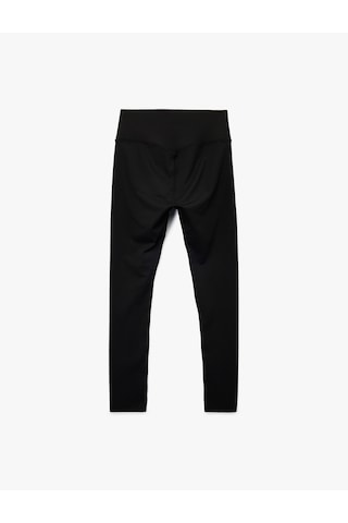 Koton Yüksek Bel Dikiş Detaylı Slim Fit Spor Tayt Siyah 6wak40142nk Siyah