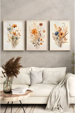 Ahşap Çerçeveli Mdf Tablo Seti Salon Ve Oturma Odası Için Çt3087 42 X 62