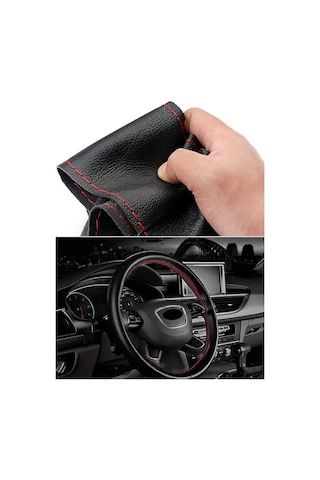 Direksiyon Kılıfı Deri Dikişli Noktalı Düz Dikmeli Direksiyon Kılıfı