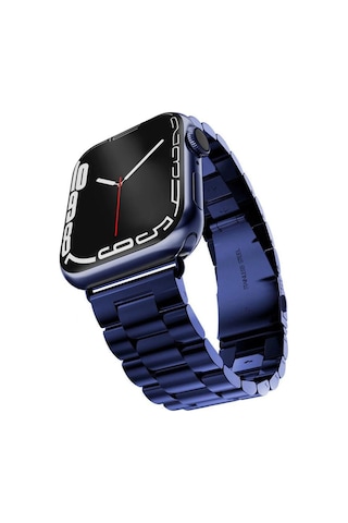 Forzacase Apple Uyumlu Watch 10 Series 46mm İle Metal Bakla Kordon Kayış - Fc179 Lacivert