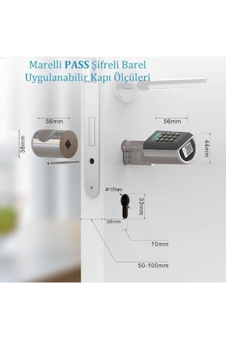Marelli Pass Bnb Air Bnb Fonksiyonlu Şifreli Çelik Kapı Kilidi Kapı Göbeği