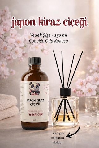 Rosie Japon Kiraz Çiçeği Çubuklu Oda Kokusu Yedek Şişe 250 Ml Sakura Reed Diffuser Refill Fresh