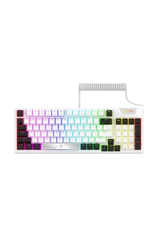 Adara Beyaz/siyah %95 Haimu Linear Pink Switch Hotswap Rgb İngilizce Mekanik Gaming Klavye