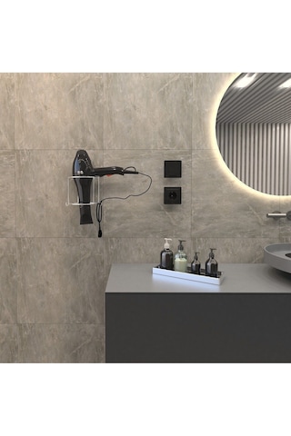 Decorev Fön Makinası Saç Kurutma Makinası Tutucu Yapışkanlı 4792 Siyah