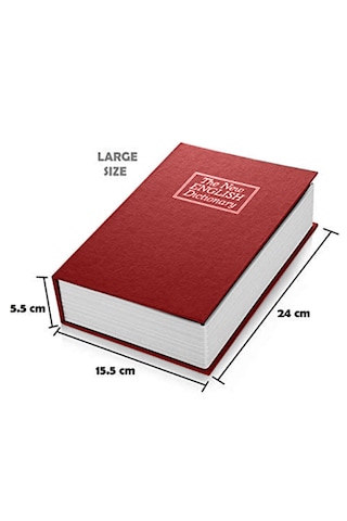 Kitap Şeklinde Bordo Büyük Boy Gizli Güvenlik Kitap Görünümlü Haz