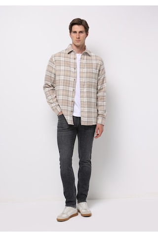 Colin's Colins Regular Fit Shirt Neck Ekoseli Erkek Bej Uzun Kol Gömlek Cl1076286 Q1.v1 Beı Bej