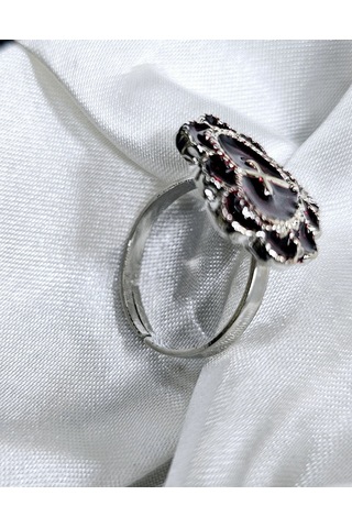 Dükkan Design Gotik Haçlı Kalp Yüzük Kırmızı