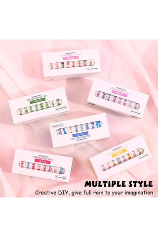 Lemestar 10 Rulo Renkli Washi Bant Seti - Dıy Günlük, Planlayıcı Ve Hediye Paketleme İçin Şık Dekorasyon