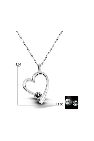 Kuyumcudukkani 6mm Zirconia Taşlı"kalp"kolye - 32112-6mm-w Beyaz
