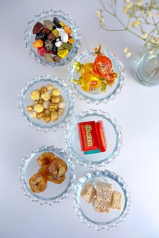 Digithome Petra 6'lı Cam Boncuk Kase Lokumluk Şekerlik Ve Reçellik Sunum Seti C1-1-276