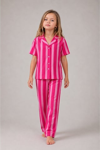 Norcia Sports Kız Çocuk Çizgili Gecelik Pembe Pijama Takımı Çok Renkli - 929720646 Çok Renkli - 929720646 Çok Renkli