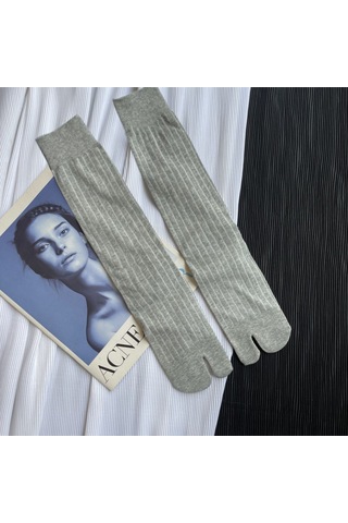 Dachuang Elektik Toe Spocks Sandalları Erkekler Kadın Erkek Kızlar - Japon Tarzı Uzun Giyilebilir Flip Flop Sock Hibrid Dark Gray