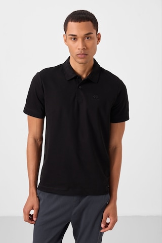Tommylife Tommy Life Siyah Basic Logolu Standart Kalıp Triko Polo Yaka Erkek T-shirt - 87748 Siyah
