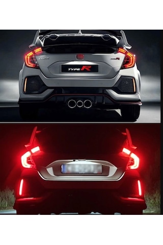 Autogp Honda Civic Fc5 İçin Uygundur Typer Arka Sis Lambası Kırmızı Led 2016+ Reflektör Led