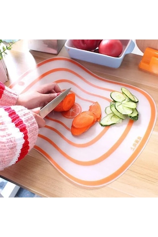 Esnek Şeffaf Kesme Tahtası Mutfak Pp Sınıflandırma Doğrama Tahtası Sebze Et Kesme Tahtası Mutfak Aksesuarları Turuncu
