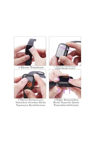 Apple Watch Uyumlu Se 1.2.3.4.5.6 Nesil 40 Mm M/l Beden Gece Mavi Silikon Kordon+kasa Koruyucu