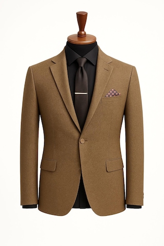 Fabio Cassani Erkek İtalyan Kesim Tek Düğmeli Blazer Ceket Klasik Ve Modern Şıklık Kahverengi