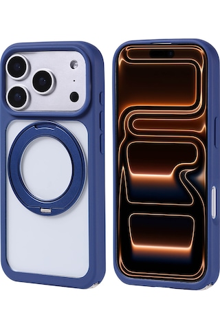 Subutu Apple Uyumlu iPhone 17 Pro Kılıf M-safe Şarj Özellikli Standlı Sbt Piza Silikon Kapak - Siyah Siyah