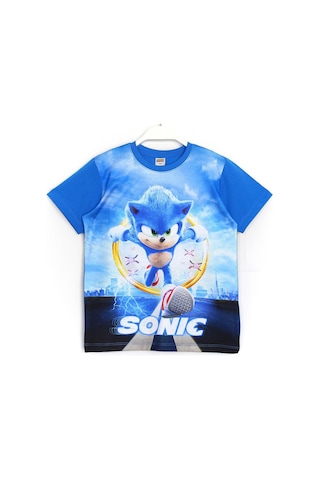 Kirpi Sonic The Hedgehog Yazlık Kısa Kollu T-Shirt Mavi