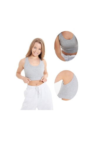 Alya Underwear Kaşkorse Spor Bra Gri Melanj